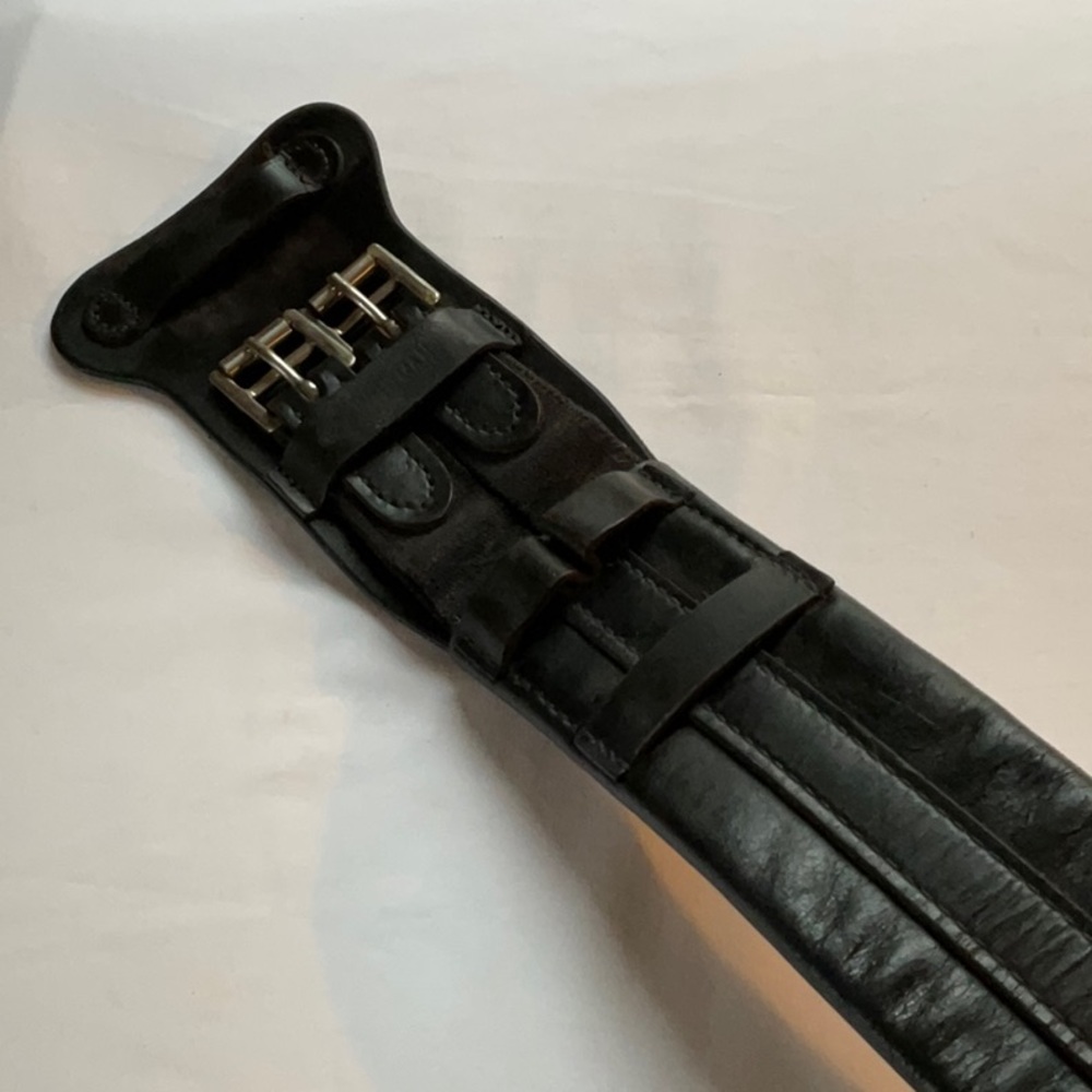 Whitman Black Leather Dressage Horse Girth 26